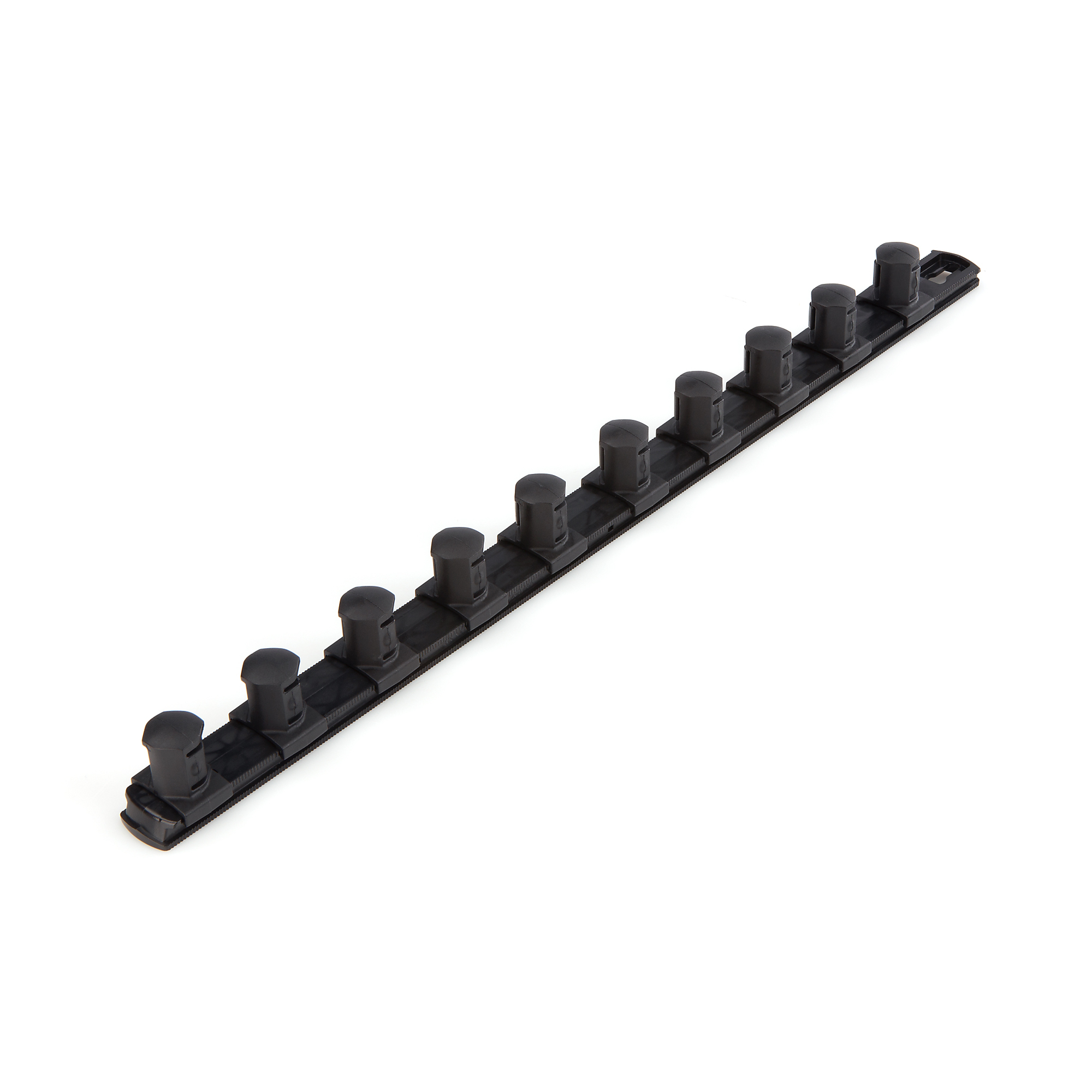 TEKTON 3/4 Inch Drive x 18 Inch Socket Rail, 10 Clips (Black) | OSR33210